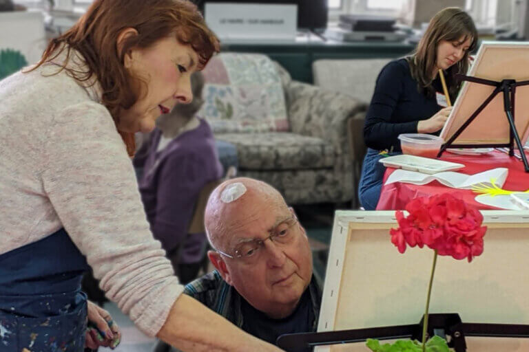 Painting lesson with Our Harbour residents