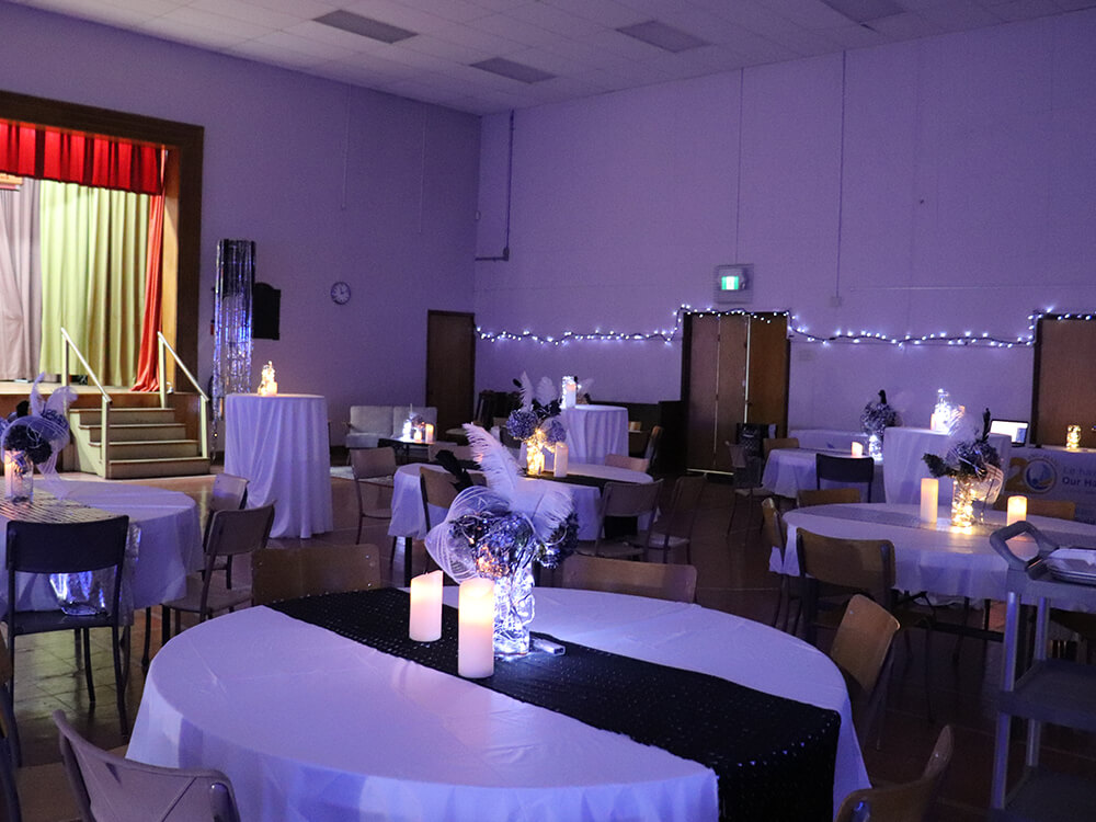 View of the reception hall at Our Harbour's 20th anniversary Gala